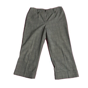 Arvida Women's Brown Plaid Cuffed Cropped Culottes size 10